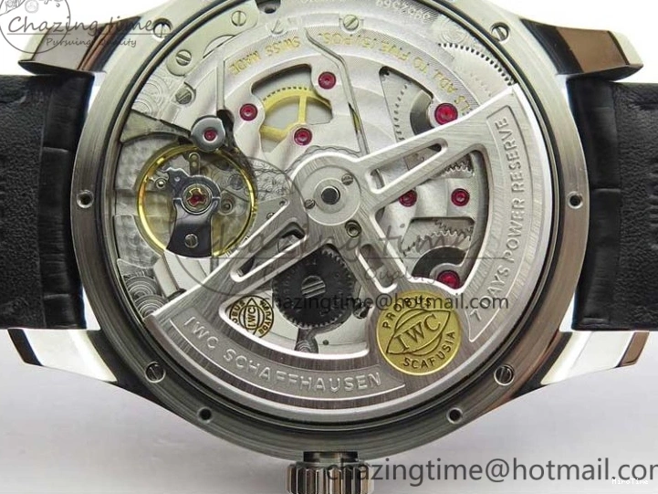 MIROTIME 0211 Portuguese Real PR Real Annual Calendar IW503502 ZF 1:1 Best Edition Black Dial Steel Markers on Black Leather Strap A StreetReady 7134